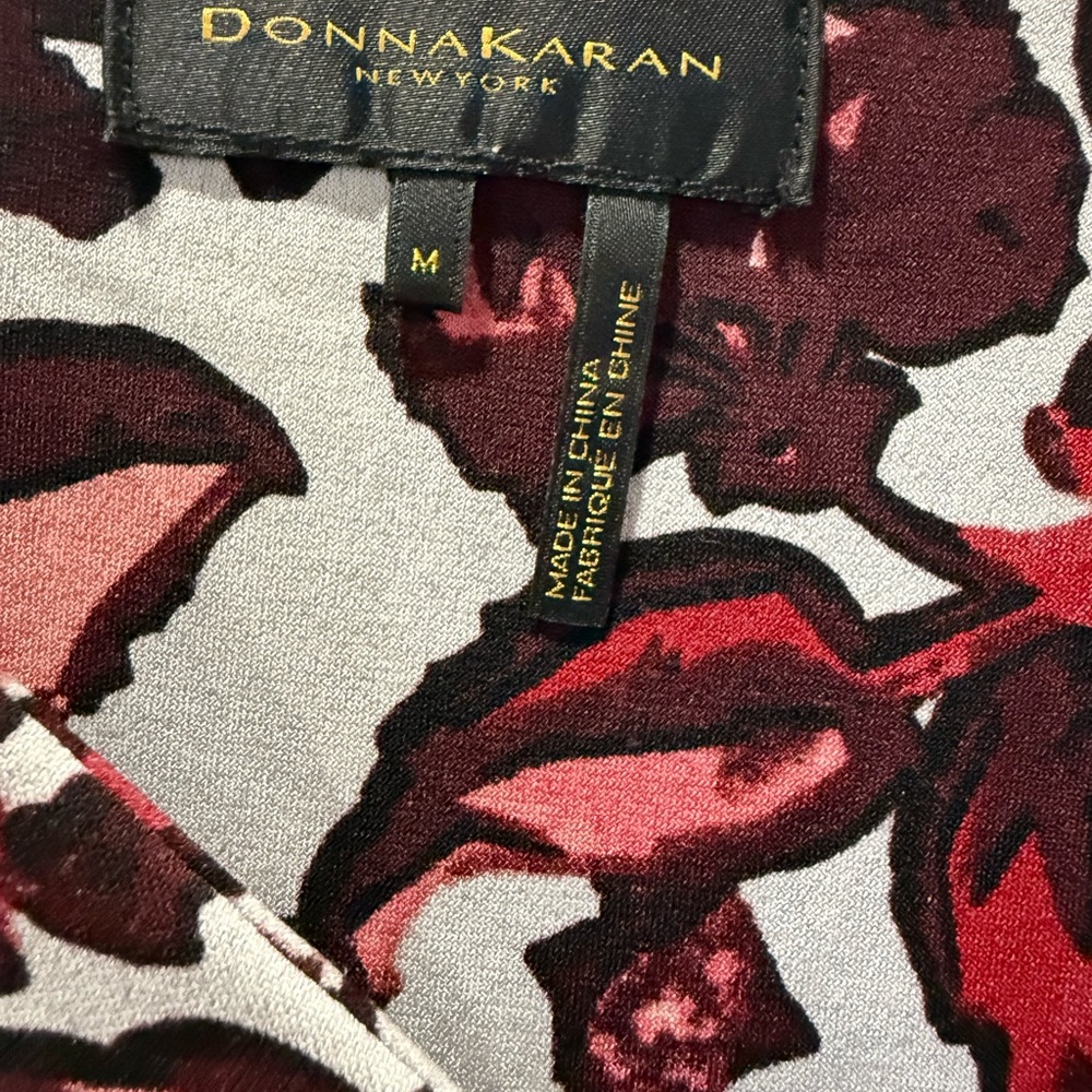 Floral Sleeveless Top - Pinks, Wines, Gray by Donna Karan Size Medium - Picture 4 of 7